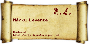 Márky Levente névjegykártya