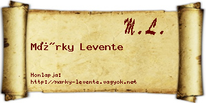 Márky Levente névjegykártya