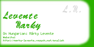 levente marky business card